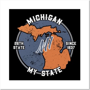 Michigan My State Patriot State Tourist Gift Posters and Art